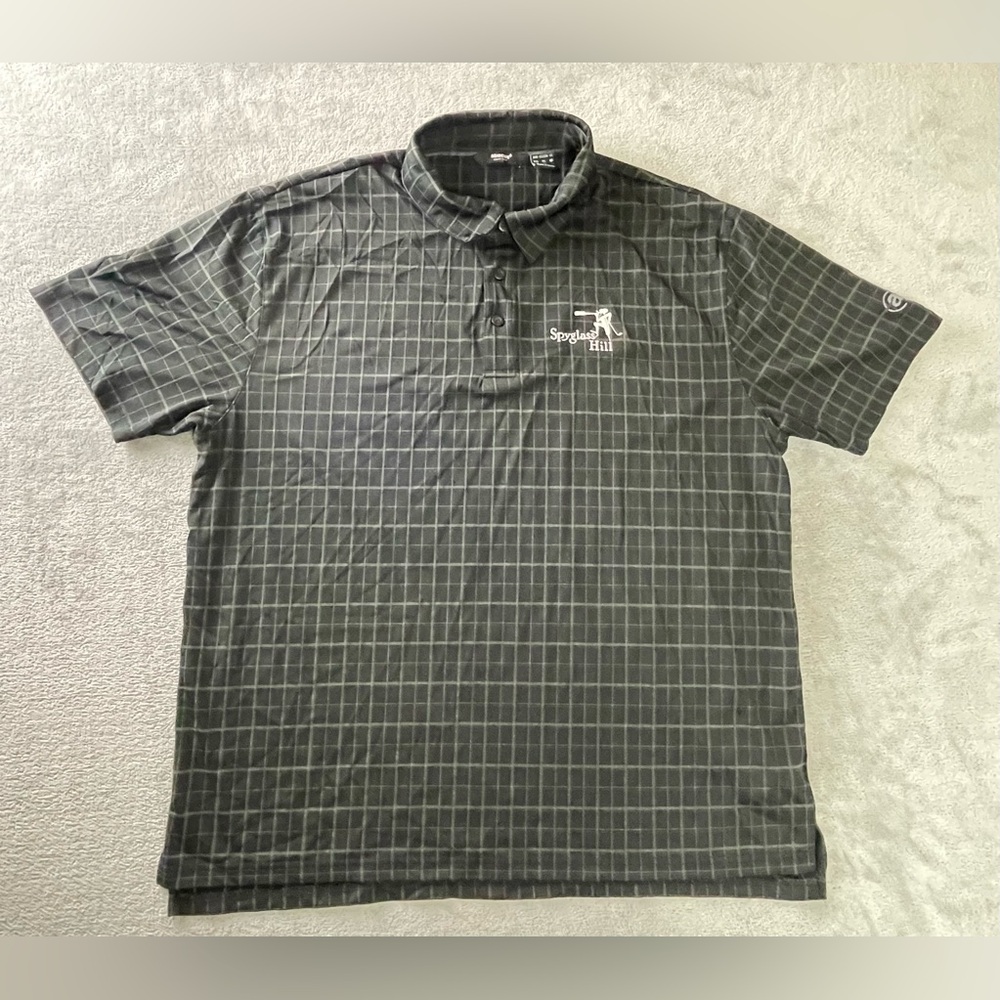 Spyglass Hill Golf Course Pebble Beach CA Polo Size XL Abacus Golf Black Squares